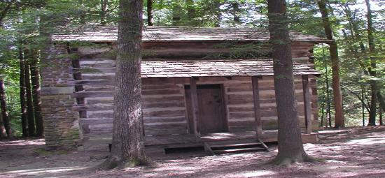 Rustic log cabin in Appalachia